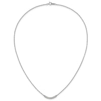 14k White Gold Diamond Curved Bar 18 inch Necklace-PM4679-016-WA
