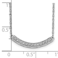 14k White Gold Diamond Curved Bar 18 inch Necklace-PM4679-016-WA