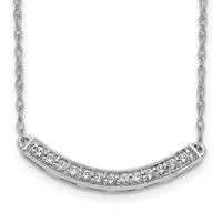 14k White Gold Diamond Curved Bar 18 inch Necklace-PM4679-016-WA