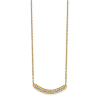14k Diamond Curved Bar 18 inch Necklace-PM4679-016-YA