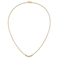 14k Diamond Curved Bar 18 inch Necklace-PM4679-016-YA