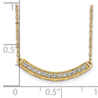 14k Diamond Curved Bar 18 inch Necklace-PM4679-016-YA