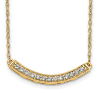 14k Diamond Curved Bar 18 inch Necklace-PM4679-016-YA