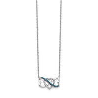 14k White Gold w/ Blue and White Diamond Triple Heart 17in Necklace-PM4680-BD-010-WA