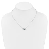 14k White Gold w/ Blue and White Diamond Triple Heart 17in Necklace-PM4680-BD-010-WA