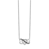 14k White Gold w/ Black and White Diamond Triple Heart 17in Necklace-PM4680-BK-010-WA