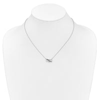 14k White Gold w/ Black and White Diamond Triple Heart 17in Necklace-PM4680-BK-010-WA