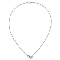 14k White Gold w/ Black and White Diamond Triple Heart 17in Necklace-PM4680-BK-010-WA