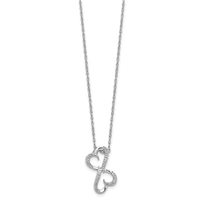 14k White Gold Diamond Heart 18 inch Necklace-PM4681-005-WA