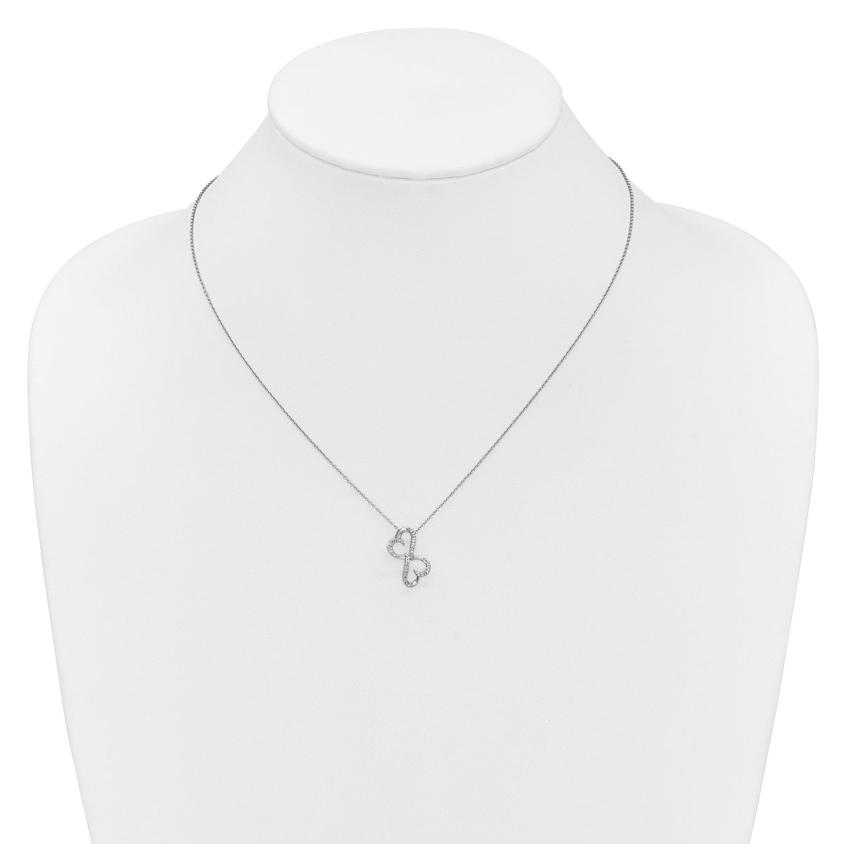 14k White Gold Diamond Heart 18 inch Necklace-PM4681-005-WA