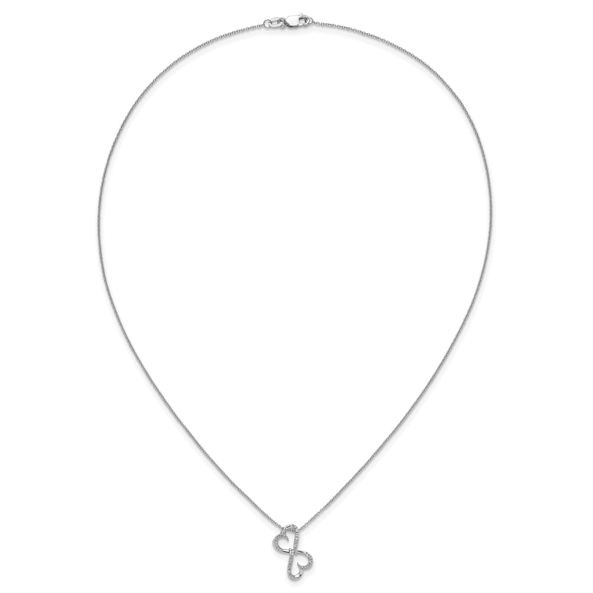 14k White Gold Diamond Heart 18 inch Necklace-PM4681-005-WA