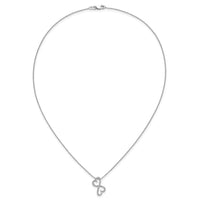 14k White Gold Diamond Heart 18 inch Necklace-PM4681-005-WA