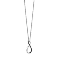 14k White Gold Black Diamond 18 inch Necklace-PM4687-008-WA