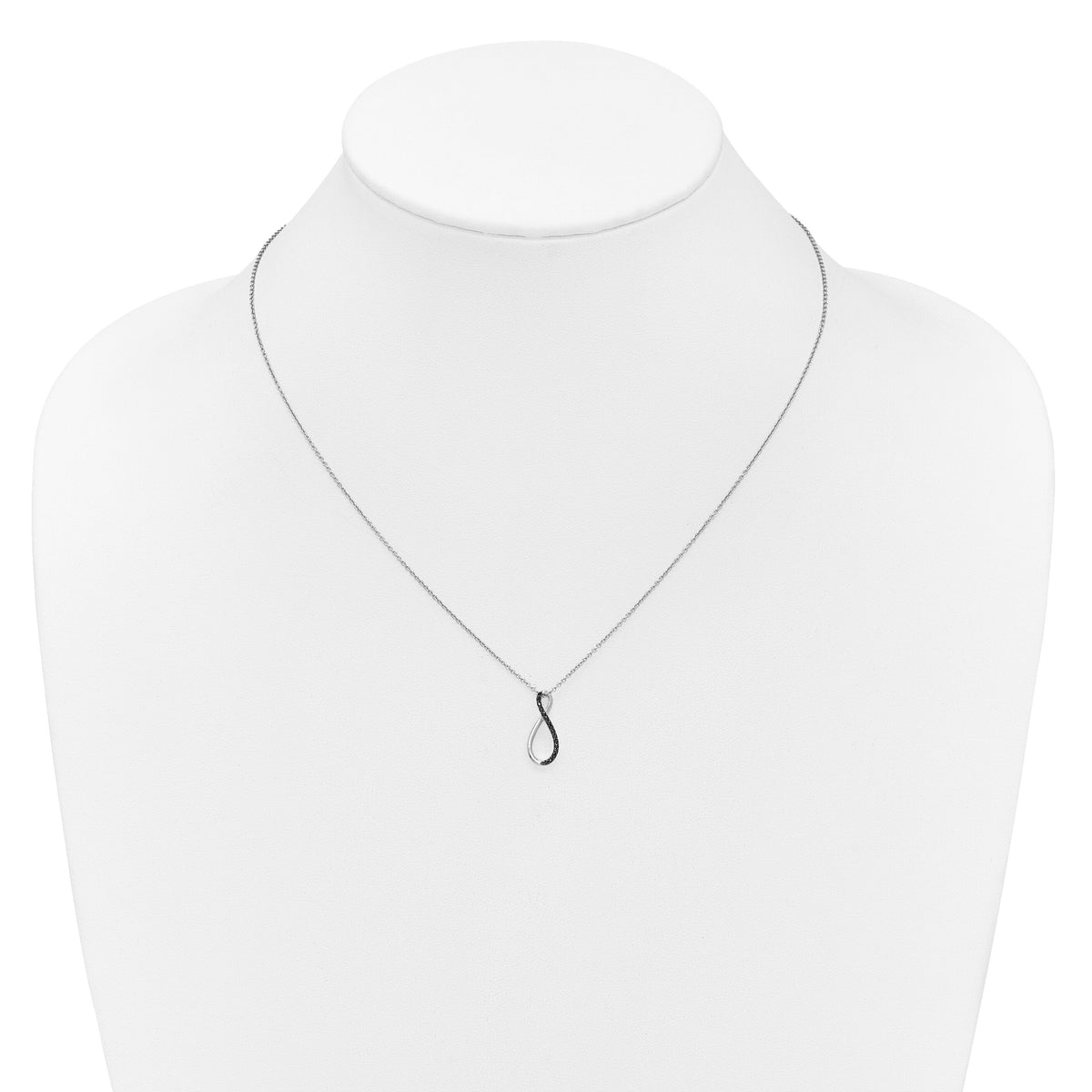 14k White Gold Black Diamond 18 inch Necklace-PM4687-008-WA