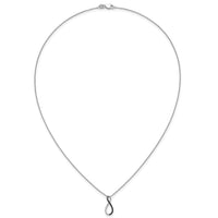14k White Gold Black Diamond 18 inch Necklace-PM4687-008-WA