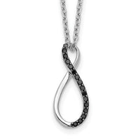 14k White Gold Black Diamond 18 inch Necklace-PM4687-008-WA