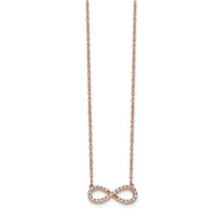 14k Rose Gold Polished Diamond Infinity Symbol 18 inch Necklace-PM4688-016-RA
