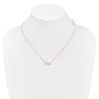 14k Rose Gold Polished Diamond Infinity Symbol 18 inch Necklace-PM4688-016-RA