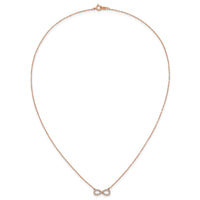 14k Rose Gold Polished Diamond Infinity Symbol 18 inch Necklace-PM4688-016-RA