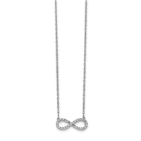 14k White Gold Polished Diamond Infinity Symbol 18 inch Necklace-PM4688-016-WA