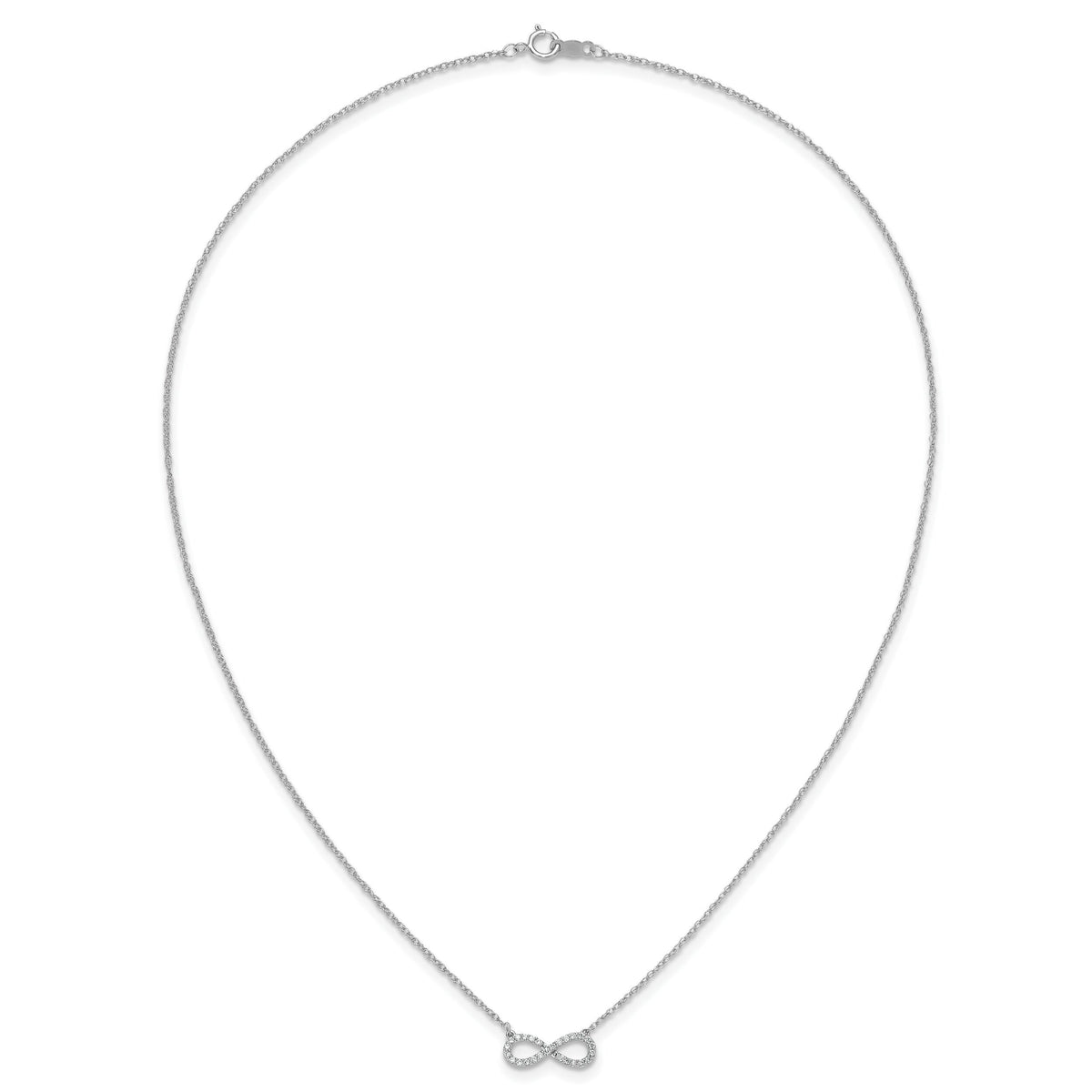 14k White Gold Polished Diamond Infinity Symbol 18 inch Necklace-PM4688-016-WA