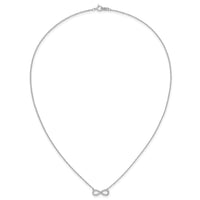 14k White Gold Polished Diamond Infinity Symbol 18 inch Necklace-PM4688-016-WA