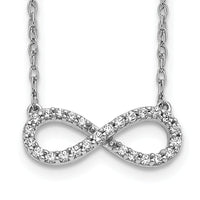 14k White Gold Polished Diamond Infinity Symbol 18 inch Necklace-PM4688-016-WA