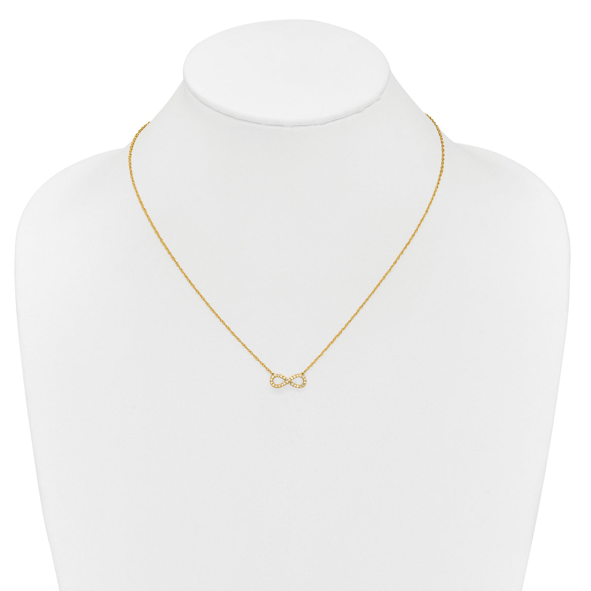 14K Yellow Gold Polished Diamond Infinity Symbol Necklace-PM4688-016-YA