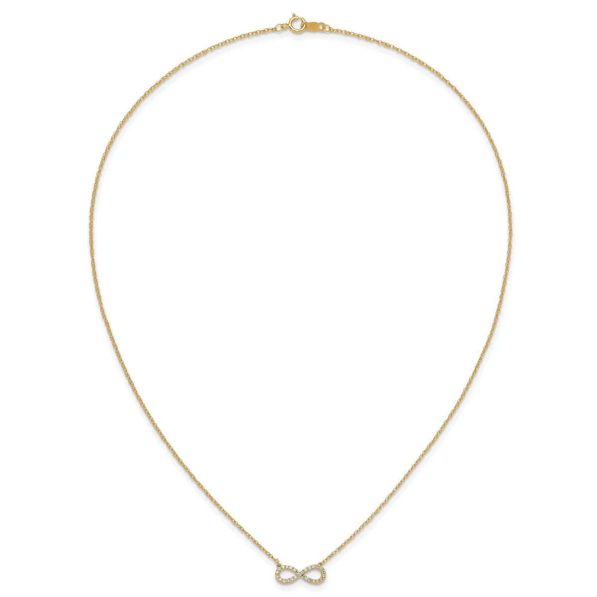 14K Yellow Gold Polished Diamond Infinity Symbol Necklace-PM4688-016-YA