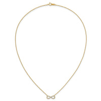 14K Yellow Gold Polished Diamond Infinity Symbol Necklace-PM4688-016-YA