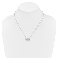 14k White Gold Diamond Double Infinity Symbol 18 inch Necklace-PM4689-010-WA