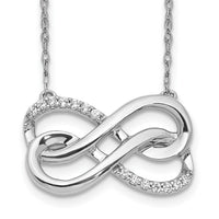 14k White Gold Diamond Double Infinity Symbol 18 inch Necklace-PM4689-010-WA