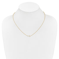 14k Diamond Sideways Cross 18in Necklace-PM4692-010-YA