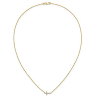 14k Diamond Sideways Cross 18in Necklace-PM4692-010-YA