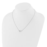 14k White Gold Diamond Sideways Cross 18 in. Necklace-PM4694-010-WA