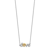 14k Two-tone LOVE Moving Diamond 18in Necklace-PM4697-003-WYA