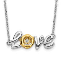 14k Two-tone LOVE Moving Diamond 18in Necklace-PM4697-003-WYA