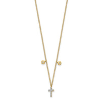 14k Diamond Cross 18 inch Necklace-PM4698-005-YA