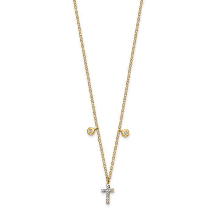 14k Diamond Cross 18 inch Necklace-PM4698-005-YA
