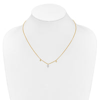 14k Diamond Cross 18 inch Necklace-PM4698-005-YA