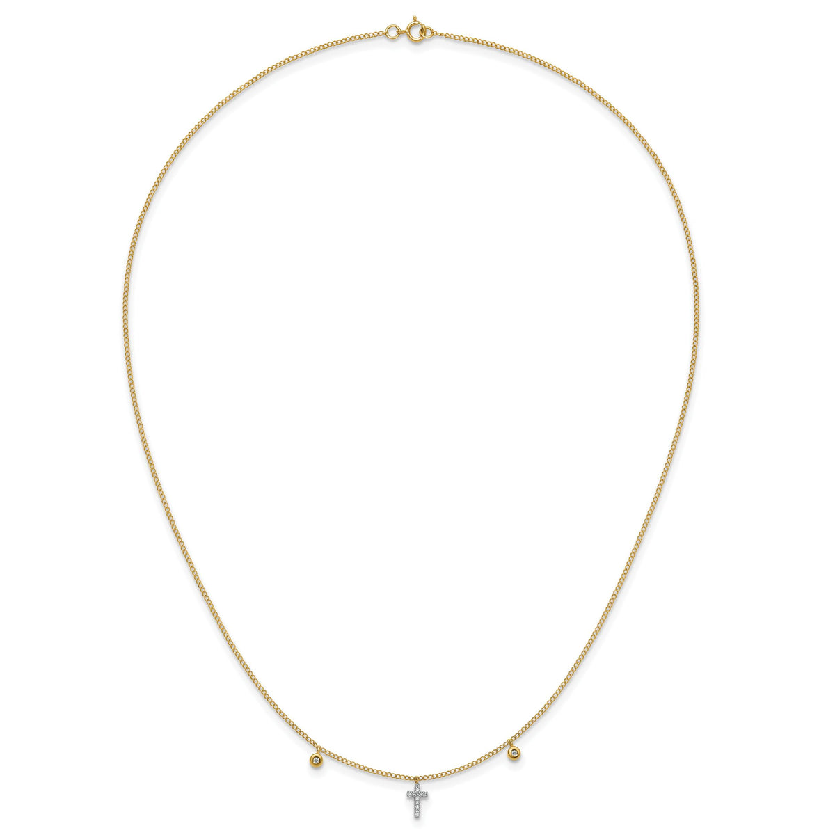 14k Diamond Cross 18 inch Necklace-PM4698-005-YA