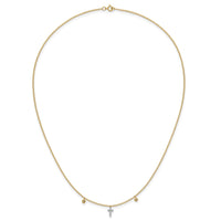 14k Diamond Cross 18 inch Necklace-PM4698-005-YA