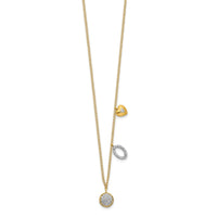 14k Diamond Two Circle and Heart 18 inch Necklace-PM4700-010-YA