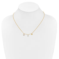 14k Diamond Two Circle and Heart 18 inch Necklace-PM4700-010-YA