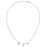 14k Diamond Two Circle and Heart 18 inch Necklace-PM4700-010-YA