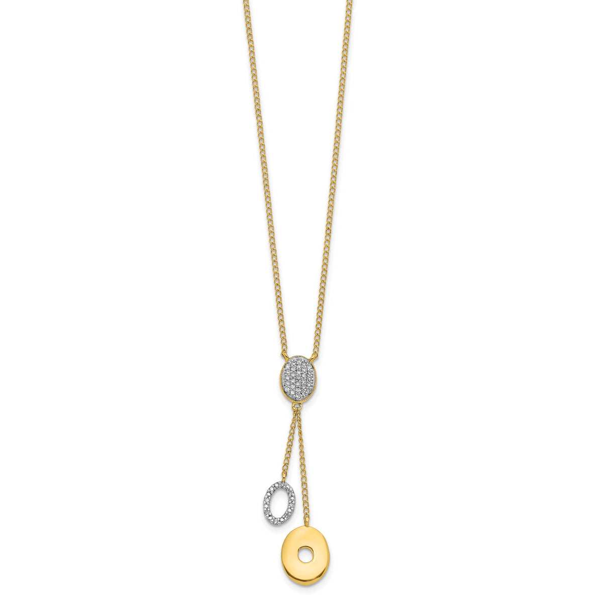 14k Diamond Circles 18 inch Dangle Necklace-PM4704-010-YA