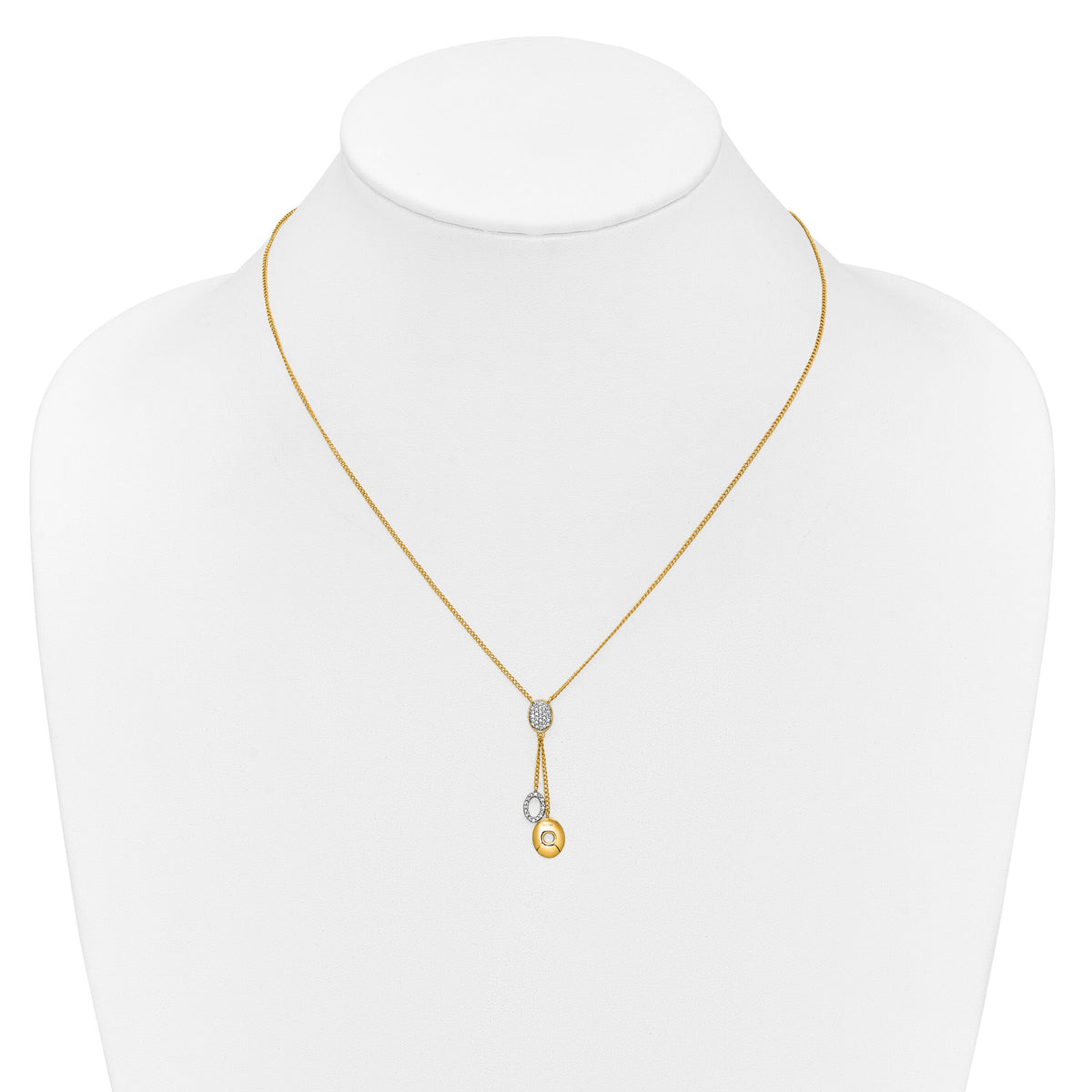 14k Diamond Circles 18 inch Dangle Necklace-PM4704-010-YA