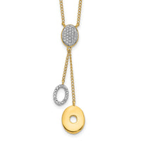 14k Diamond Circles 18 inch Dangle Necklace-PM4704-010-YA