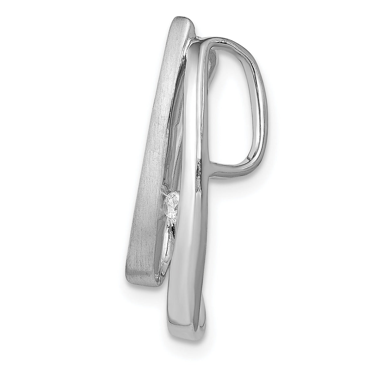 14k White Gold 1/20ct. Diamond Double Teardrop Slide-PM4707-004-WA