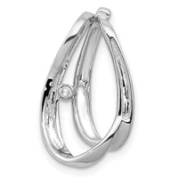 14k White Gold 1/20ct. Diamond Double Teardrop Slide-PM4707-004-WA